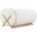  Manufacturer Color_Cream -- Akira Cream Fabric Upholstered Ottoman IMAGE 4