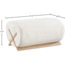  Manufacturer Color_Cream -- Akira Cream Fabric Upholstered Ottoman IMAGE 7