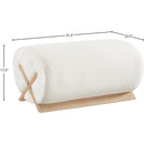 Meridian Akira Cream Fabric Ottoman IMAGE 7