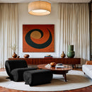 Meridian Akira Black Fabric Ottoman IMAGE 2