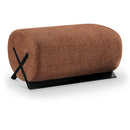 Meridian Akira Cognac Fabric Ottoman IMAGE 1