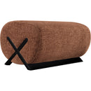  Manufacturer Color_Cognac -- Akira Cognac Fabric Upholstered Ottoman IMAGE 4