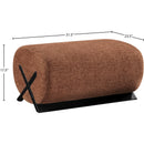  Manufacturer Color_Cognac -- Akira Cognac Fabric Upholstered Ottoman IMAGE 7