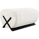  Manufacturer Color_Cream -- Akira Cream Fabric Upholstered Ottoman IMAGE 4