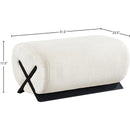  Manufacturer Color_Cream -- Akira Cream Fabric Upholstered Ottoman IMAGE 7