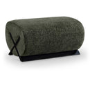 Meridian Akira Green Fabric Ottoman IMAGE 1