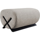 Meridian Akira Grey Fabric Ottoman IMAGE 4