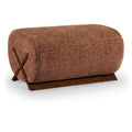 Meridian Akira Cognac Fabric Ottoman IMAGE 1