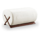  Manufacturer Color_Cream -- Akira Cream Fabric Upholstered Ottoman IMAGE 1