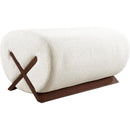  Manufacturer Color_Cream -- Akira Cream Fabric Upholstered Ottoman IMAGE 4