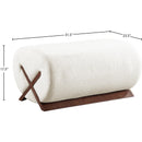  Manufacturer Color_Cream -- Akira Cream Fabric Upholstered Ottoman IMAGE 7