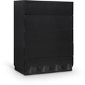  Color_Black -- Meridian Scallop 5 Drawer Chest IMAGE 1
