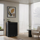  Color_Black -- Meridian Scallop 5 Drawer Chest IMAGE 2