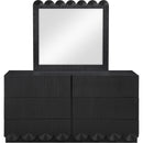  Meridian Scallop Black Oak Veneer Mirror IMAGE 4