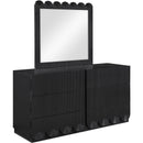  Meridian Scallop Black Oak Veneer Mirror IMAGE 5