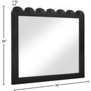  Meridian Scallop Black Oak Veneer Mirror IMAGE 6