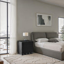  Color_Black -- Meridian Scallop 3 Drawer Nightstand IMAGE 2