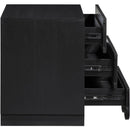  Color_Black -- Meridian Scallop 3 Drawer Nightstand IMAGE 6
