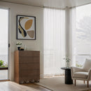  Color_Brown -- Scallop Brown Oak Veneer Chest IMAGE 2