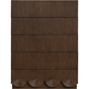  Color_Brown -- Scallop Brown Oak Veneer Chest IMAGE 3