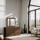  Color_Brown -- Scallop Brown Oak Veneer Dresser IMAGE 2
