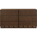  Color_Brown -- Scallop Brown Oak Veneer Dresser IMAGE 3