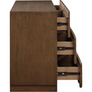  Color_Brown -- Scallop Brown Oak Veneer Dresser IMAGE 6