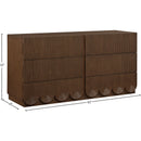  Color_Brown -- Scallop Brown Oak Veneer Dresser IMAGE 8