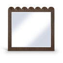  Meridian Scallop Brown Oak Veneer Mirror IMAGE 1