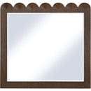  Meridian Scallop Brown Oak Veneer Mirror IMAGE 3