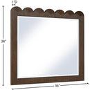  Meridian Scallop Brown Oak Veneer Mirror IMAGE 6