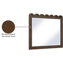 Meridian Scallop Brown Oak Veneer Mirror IMAGE 7