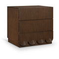  Color_Brown -- Scallop Brown Oak Veneer Nightstand IMAGE 1