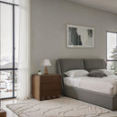  Color_Brown -- Scallop Brown Oak Veneer Nightstand IMAGE 2