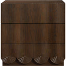 Color_Brown -- Scallop Brown Oak Veneer Nightstand IMAGE 3