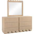  Meridian Scallop Natural Oak Veneer Mirror IMAGE 5