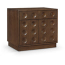  Color_Brown -- Compass Brown Oak Veneer Nightstand IMAGE 1