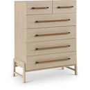  Color_Natural -- Kaya Natural Oak Veneer And Vegan Leather Handle Chest IMAGE 1