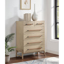  Color_Natural -- Kaya Natural Oak Veneer And Vegan Leather Handle Chest IMAGE 2