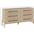  Color_Natural -- Kaya Natural Oak Veneer And Vegan Leather Handle Dresser IMAGE 10