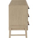  Color_Natural -- Kaya Natural Oak Veneer And Vegan Leather Handle Dresser IMAGE 4
