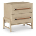  Color_Natural -- Kaya Natural Oak Veneer And Vegan Leather Handle Nightstand IMAGE 1