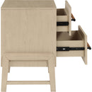  Color_Natural -- Kaya Natural Oak Veneer And Vegan Leather Handle Nightstand IMAGE 5