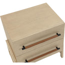  Color_Natural -- Kaya Natural Oak Veneer And Vegan Leather Handle Nightstand IMAGE 8