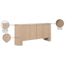  Meridian Belinda Oak Beech Wood And Oak Veneer Sideboard / Buffet IMAGE 11