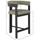  Color_Olive -- Romeo Olive Green Vegan Leather Upholstered Counter Stool IMAGE 8