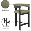  Color_Olive -- Romeo Olive Green Vegan Leather Upholstered Counter Stool IMAGE 9