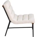  Manufacturer Color_Cream -- Meridian Burke Stationary Leather Look Accent Chair IMAGE 4