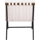 Meridian Burke Cream Vegan Leather Accent Chair IMAGE 5
