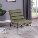  Manufacturer Color_Olive -- Burke Olive Vegan Leather Upholstered Accent Chair IMAGE 2